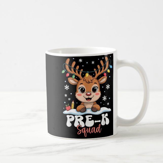 Pre-k Squad Reindeer Christmas Lights Cute Winter  Kaffemugg (Höger)