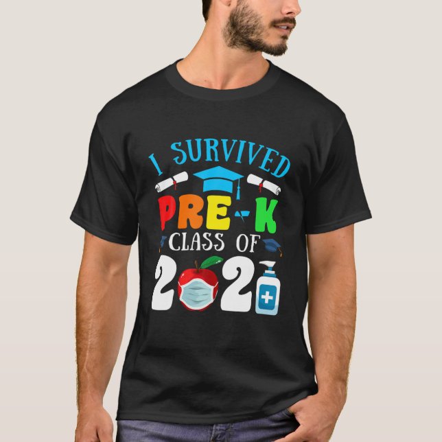 Pre-K Studenten Quarantine I Överlevt Pre-K-klass T Shirt (Framsida)
