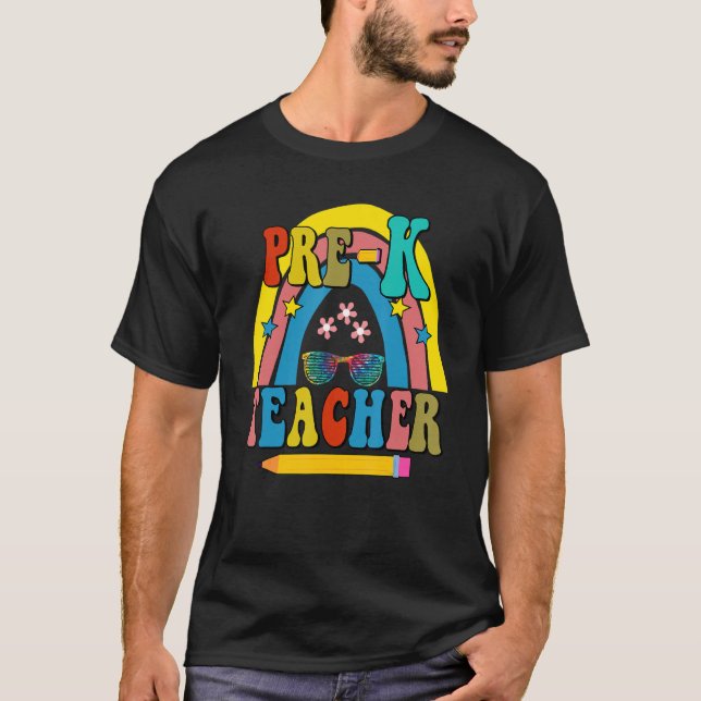 Pre K Teacher Back To School First Day Of Preschoo T Shirt (Framsida)