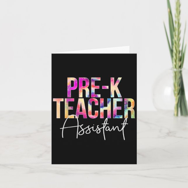 Pre-k Teacher Istant Tie Dye Back To School Apprec Kort (Framsida)
