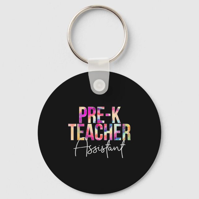 Pre-k Teacher Istant Tie Dye Back To School Apprec Nyckelring (Framsida)