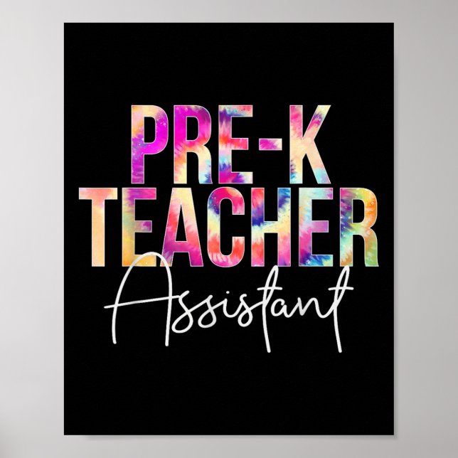 Pre-k Teacher Istant Tie Dye Back To School Apprec Poster (Framsidan)