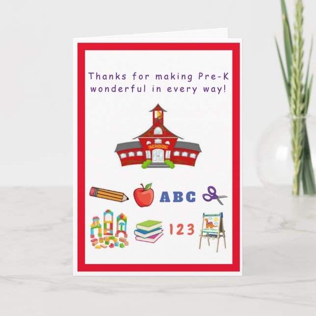 Pre-K Teacher/Staff Appreciation Card Kort (Framsida)