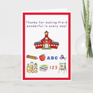 Pre-K Teacher/Staff Appreciation Card Kort