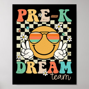 Pre-k Team Dröm Lärare Retro Förskola Tillbaka Til Poster
