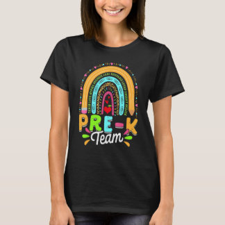 Pre K Team Leopard Rainbow Back to school T Shirt