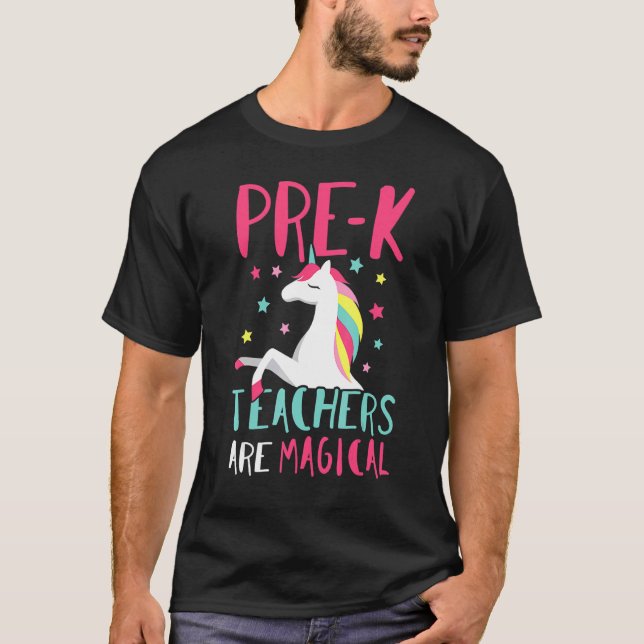 Pre K Unicorn Teacher T Shirt (Framsida)
