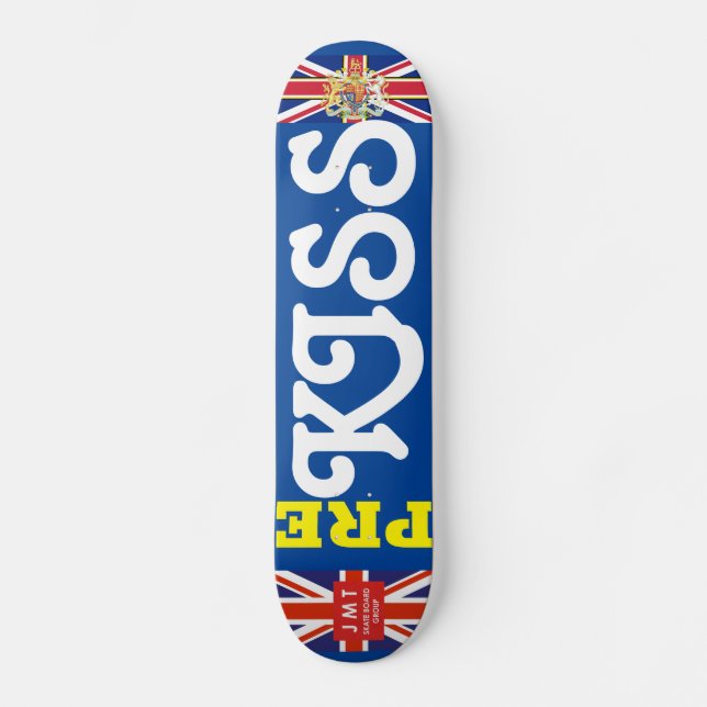 PRE KISS OFFICIELL UK Skateboard (Framsida)
