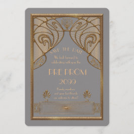 Pre-Prom Junior, Underbar Gatsby, Guld, grått A Spara Datumet