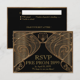 PRE PROM OSA, Underbarare Gatsby, guld på svart Inbjudningar