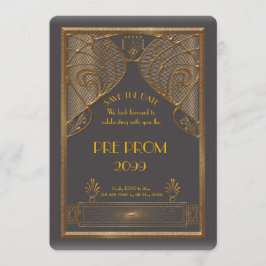 Pre-PromJunior, Underbar Gatsby, Guld, grått Spara Datumet