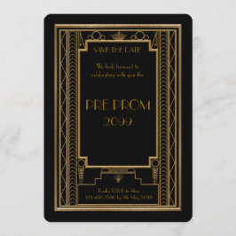 Pre-PromJunior, Underbar Gatsby, Guld, svart Spara Datumet