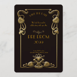 Pre-PromJunior, Underbar Gatsby, Guld, svart Spara Datumet