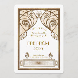 Pre-PromJunior, Underbar Gatsby, Guld, vit Spara Datumet