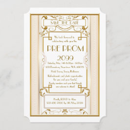 Pre-PromJunior, Underbar Gatsby, Guld,vit Spara Datumet