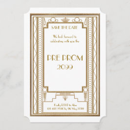 Pre-PromJunior, Underbar Gatsby, Guld, White Spara Datumet