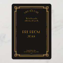 Pre-PromJunior, Underbar Gatsby, minimalist,svart Spara Datumet