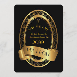 Pre-PromJunior, Underbar Prom, elegant black, guld Spara Datumet