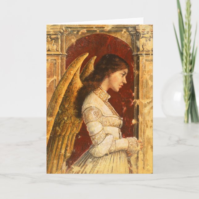 Pre-Raphaelite Angel Mural Hälsning Card Kort (Framsida)