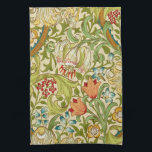 Pre-Raphaelite för William Morris guld- Kökshandduk<br><div class="desc">Designen William Morris för tapeten för konst för vintage William Morris för den guld- liljan var den blom- en engelsk textilformgivare, en konstnär, en författare och ett socialistiskt tillhörande med Pre-Raphaelitebrödraskapet och brittkonsthantverkrörelsen. Han grundade en designfirma i partnerskap med konstnären Edward Burne-Jones, och poeten och konstnären Dante Gabriel Rossetti som...</div>