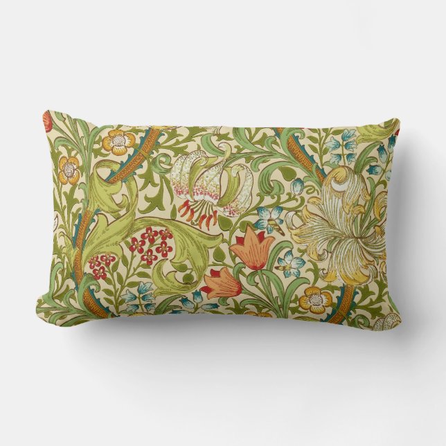 Pre-Raphaelite för William Morris guld- Lumbarkudde (Framsida)