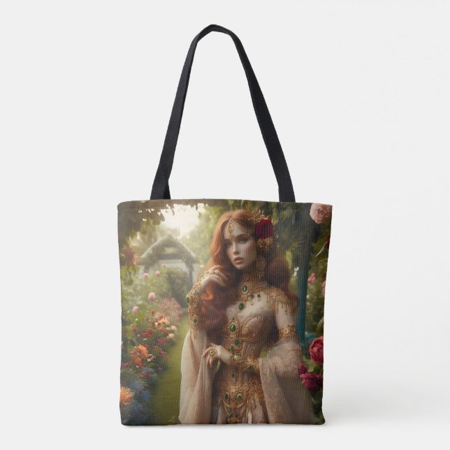 Pre-Raphaelite Gilded Woman 2 in Garden Tygkasse (Baksida)