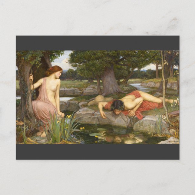 Pre-Raphaelite Painting Echo och Narcissus Vykort (Framsida)