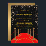 Pre-Studentbalen inbjudan, Pre studentbal, Inbjudningar<br><div class="desc">Pre-Studentbalen inbjudan,  Pre studentbal,  Röd-Mattar,  15th,  16th,  17th,  18th,  Quinceanera,  sweet sixteen,  Gatsby stil,  svarten,  guld,  eleganten,  inklusive baksida för OSA</div>