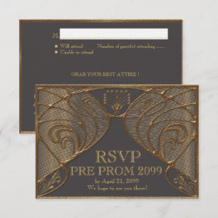 PRE STUDENTBALOSA, underbara Gatsby, guld på grå Inbjudningar