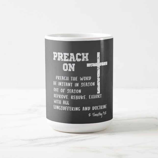 Preach on Pastor-uppskattning med KJV Bible Verse Kaffemugg (Center)