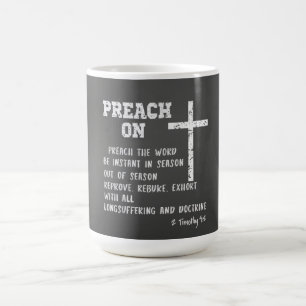 Preach on Pastor-uppskattning med KJV Bible Verse Kaffemugg