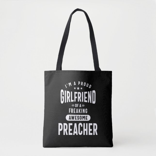 Preacher Job Title Tee Manar Womens Tygkasse (Framsida)
