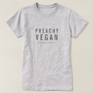 Preachy Vegan Humor enkel minimal typografi  T Shirt