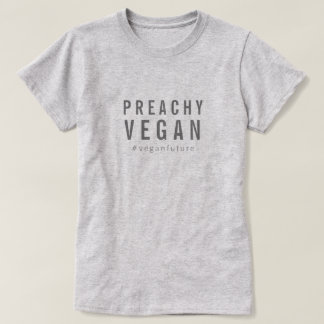 Preachy Vegan Humor enkel minimal typografi T Shirt