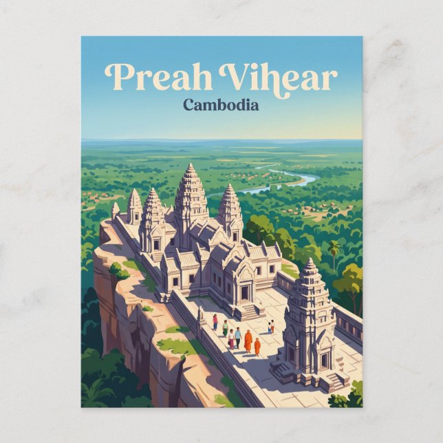 Preah Vihear-templet Kambodja Vykort (Framsida)