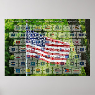 Preamble Perfection Flagga - Förenta staternas kon Poster