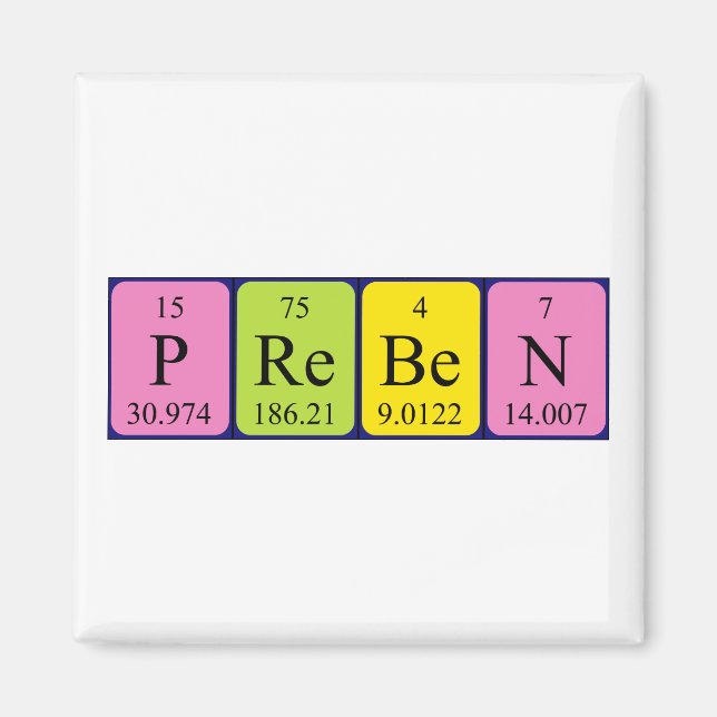 Preben periodisk bord namn magnet (Framsidan)