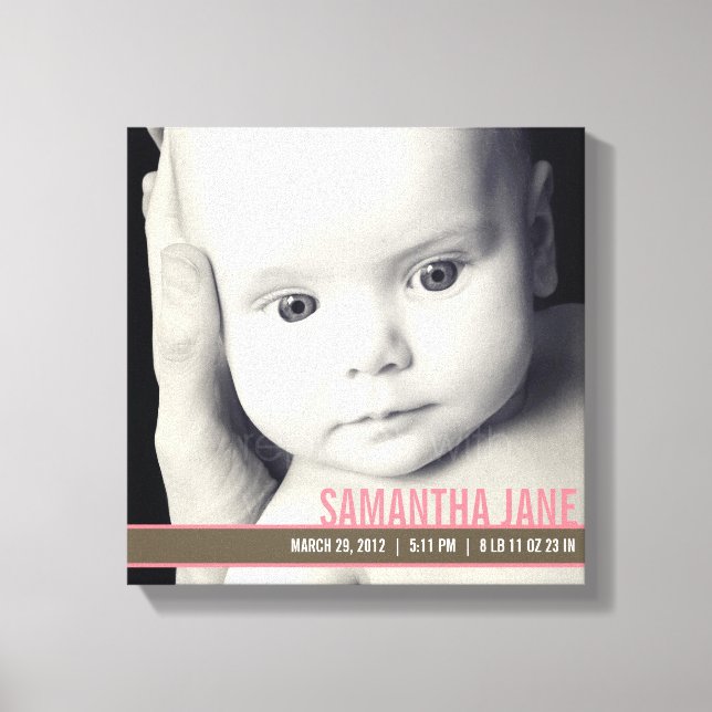 Precious Band Nursery Canvas Art - Rosa (Framsida)