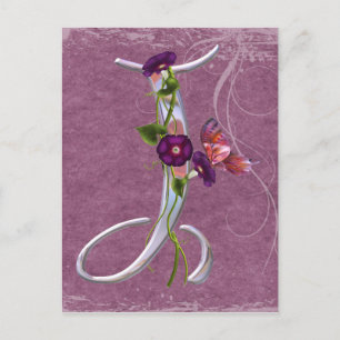 Precious Butterfly Initial J Vykort