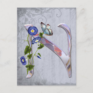 Precious Butterfly Initial N Vykort