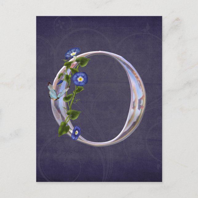 Precious Butterfly Initial O Vykort (Framsida)