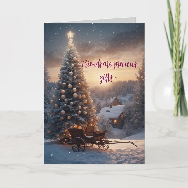 PRECIOUS FRIEND CHRISTMAS-KORT TACK KORT (Framsida)