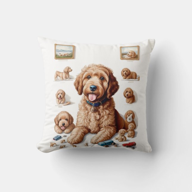 Precious Goldendoodle Artwork Dekorativ kudde (Framsida)