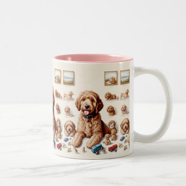 Precious Goldendoodle Artwork Två-Tonad Mugg (Höger)