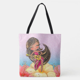 Precious Guitar Girl Tote See Back Tygkasse