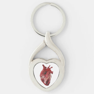 Precious Heart Twisted Heart Silverfärgad Nyckelring