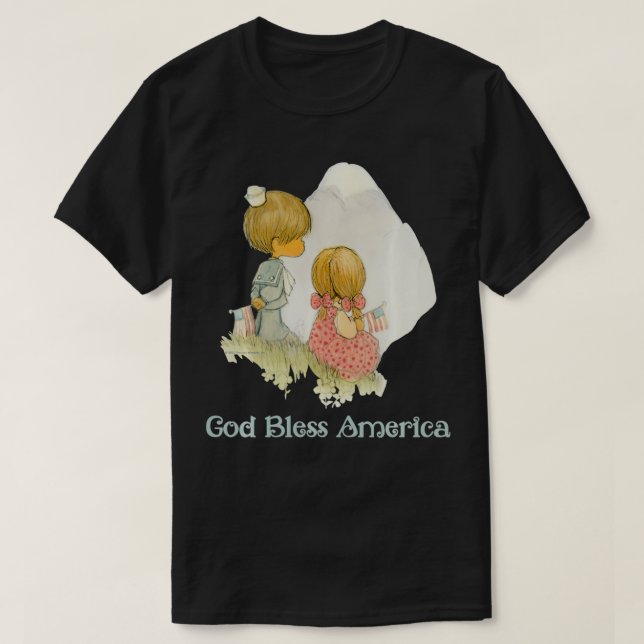 Precious Moments God Bless America  T Shirt (Design framsida)