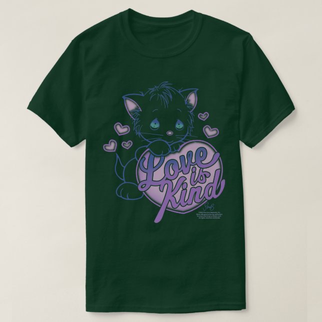 Precious Moments Love Is Kind Kitten Hearts  T Shirt (Design framsida)