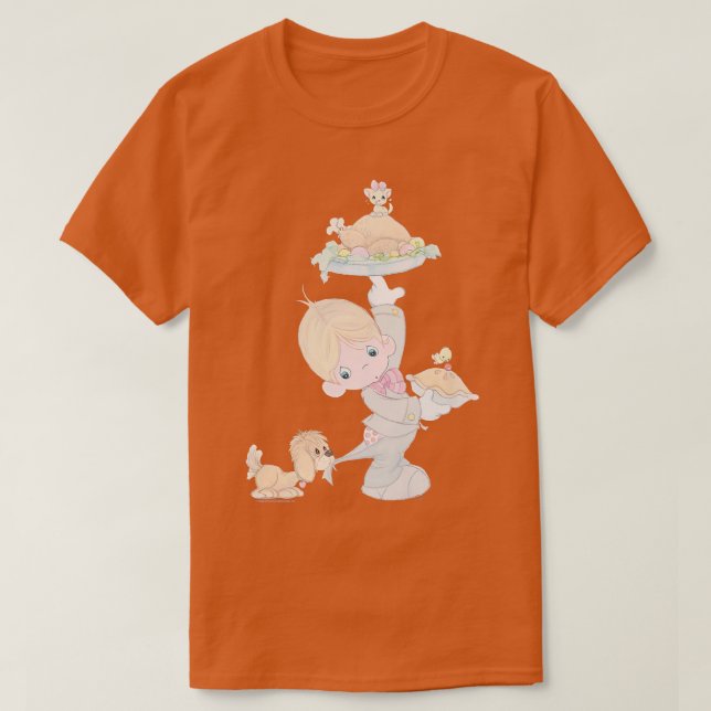 Precious Moments Thanksgiving Turkey Dinner Doll  T Shirt (Design framsida)