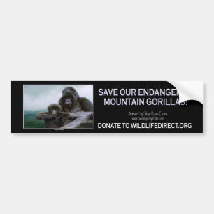 "PRECIOUS" Mountain Gorillas Bumper Sticker Bildekal